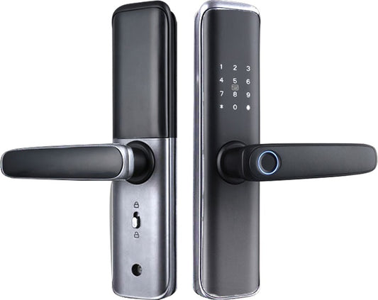 D01 Smart Door Lock With Fingerprint, Dark Silver LEZN